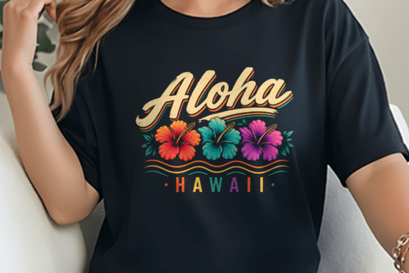 Aloha Hawaii Grunge Script Hibiscus PNG: A Tropical Design Asset