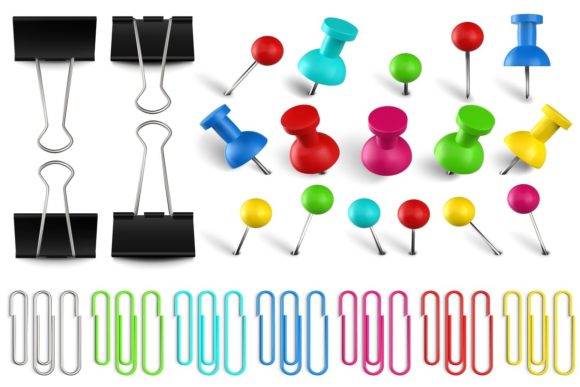 Brighten Your Office Creations with Colorful Pushpins and Paperclips Binders