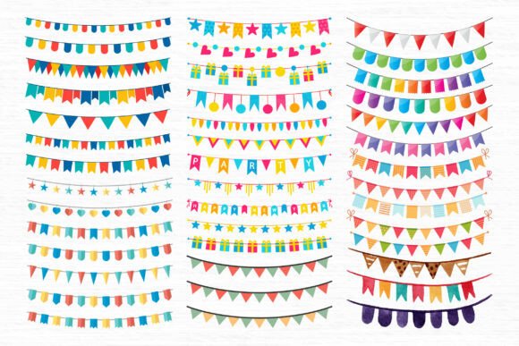 Bunting Banners Garland Party Flag SVG: Instant Festive Flair