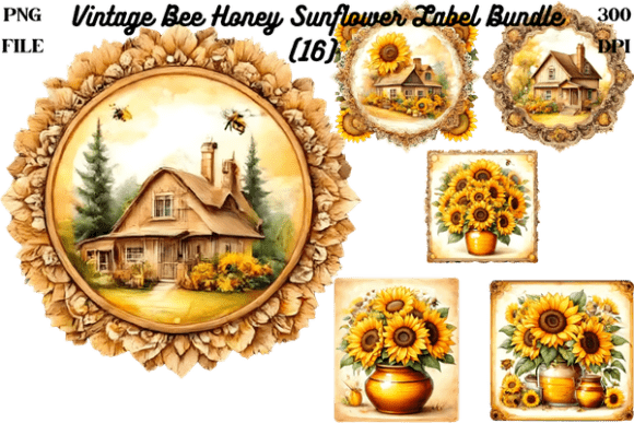 Charm Your Projects: The Vintage Bee Honey Sunflower Label Bundle