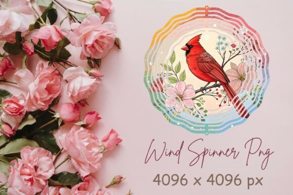 Dynamic Motion: The Cardinal Bird Wind Spinner Png