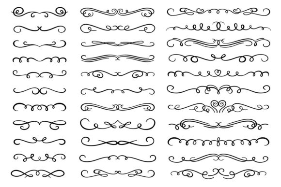Elevate Your Design with Calligraphic Flourish Dividers