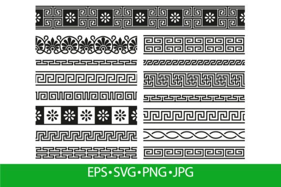 Elevate Your Design with Greek Ornaments. Geometric Seamless