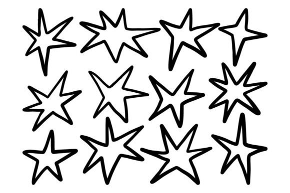 Embrace Handmade Charm with the Bold Star Doodle Vector Set