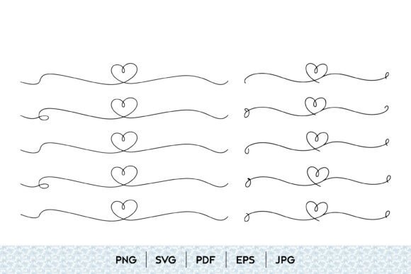 Heart Divider Continuous Line Art Set: Simple Romance in Design