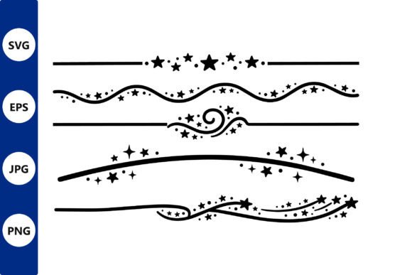 Ornamental Swirl Dividers with Stars Set: Elevate Your Designs