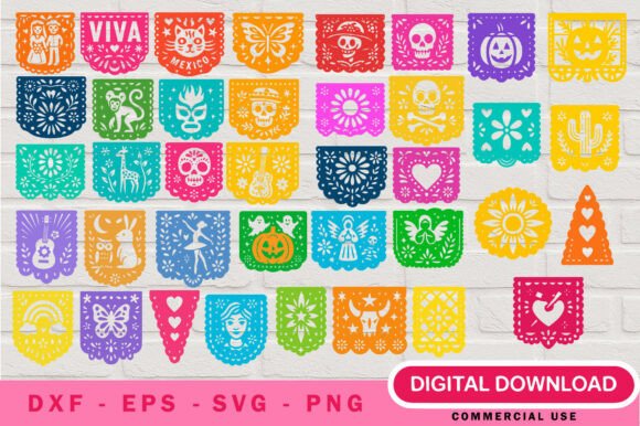 Papel Picado SVG Bundle: Crafting Festive Cultural Art