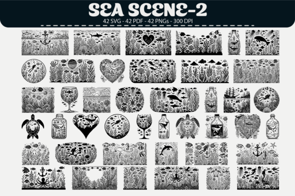 Sea Scene Vector Clipart: 42 Designs for Ocean-Inspired Projects