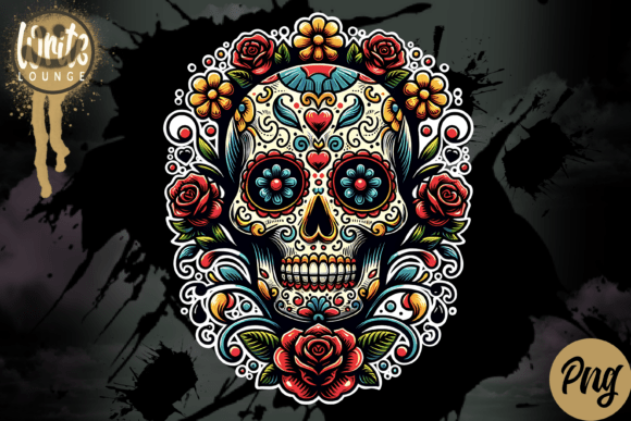 Sugar Skull Floral PNG Design: A Celebration of Art