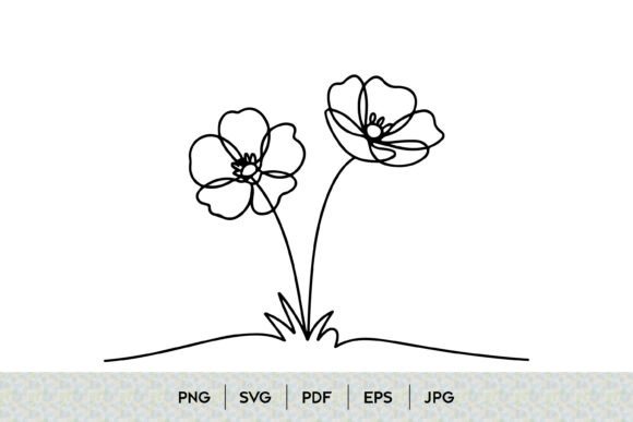 The Allure of Simple Two Flowers Line Art Design