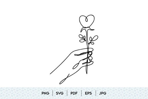 The Art of Hand Holding Heart Flower SVG