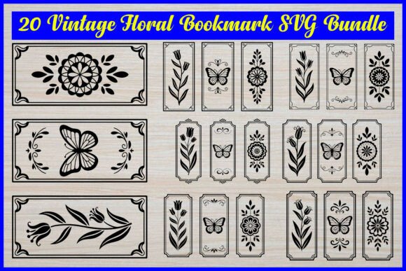Timeless Botanical Charm: The 24 Vintage Floral Bookmark SVG Bundle