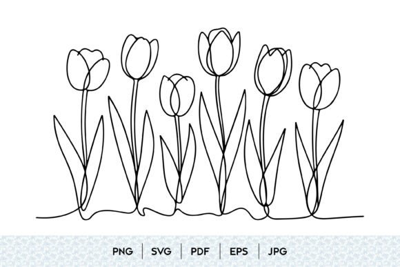 Unlocking Versatile Design with Tulip Flower Line Art SVG