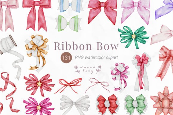 Watercolor Ribbon Bow Clipart, PNG: Your Go-To Decorative Element